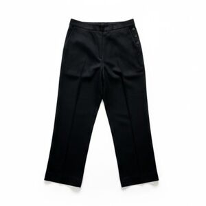 Ralph Lauren Black Label - Straight Leg Linen Black Pants w/ Button Detail
